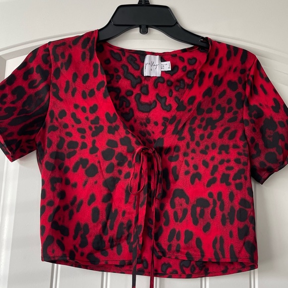 Princess Polly The Anton Top in Red Leopard - Picture 1 of 3